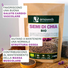 Carica l'immagine nel visualizzatore di Gallery, Semi di Chia Bio 1KG | Proteine, Salute Cardiovascolare | 100% Biologici, Senza Glutine, Qualità Superiore
