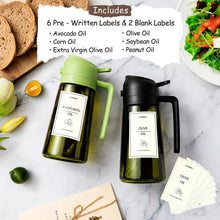 Carica l'immagine nel visualizzatore di Gallery, TrendPlain Spruzzino Olio per Friggitrice Aria 470ml, Dosatore Olio 2 in 1, Oliera Spray per Cucina, Insalata e Aceto, A