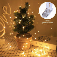 Carica l'immagine nel visualizzatore di Gallery, Luci Stringa con Batteria Filo Di Rame Lucine Decorative, 1M 10LED Luci Led Micro Catena Luminosa Di Lampada d'Atmosfera
