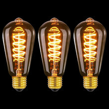 Carica l'immagine nel visualizzatore di Gallery, MLOQI Confezione da 3 Lampadine LED Edison Vintage, 4W, 2200K, Lampadine LED Dimmerabili, Stile Antico, Caldo Bagliore G
