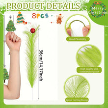 Carica l'immagine nel visualizzatore di Gallery, Kezidhp Punta Albero di Natale 36 cm, 8 Pezzi, Decorazione Natalizia con Girandole Verde Lime e Palline Rosse, Steli Artificiali Verdi per Alberi, Corone e Fai da Te