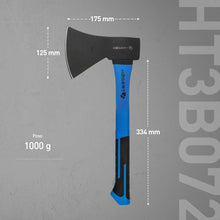 Carica l'immagine nel visualizzatore di Gallery, HÖGERT TECHNIK Ascia universale 1000 g con manico in fibra di vetro, per spaccare e tagliare, lama temprata 47-55 HRC, m