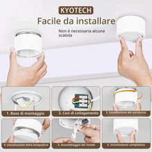 Carica l'immagine nel visualizzatore di Gallery, KYOTECH Faretti da Soffitto Dimmerabili, 2700K/4000K/6500K Faretti da Superficie Interno Ø95x55mm Bianchi, Incluso Modul