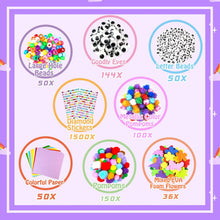 Carica l'immagine nel visualizzatore di Gallery, ZEIZHUBN Kit Lavoretti Creativi per Bambini 3000 Pezzi DIY Art Craft Set Scovolini Colorati per Lavoretti Giochi Creativ