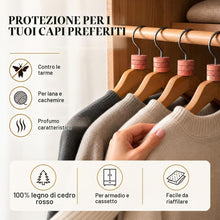 Carica l'immagine nel visualizzatore di Gallery, MAVANTO 30x Legno di Cedro Antitarme per Armadio e Grucce - Anelli di Cedro Naturale Contro Le Tarme dei Vestiti - con C