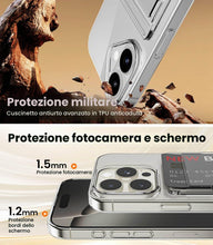 Carica l'immagine nel visualizzatore di Gallery, DEVASO Cover per iPhone 15 Custodia Trasparente con Porta Carte，Portafoglio Custodia Protettiva in Silicone Sottile Morb