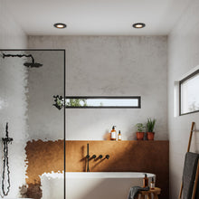 Carica l'immagine nel visualizzatore di Gallery, ledscom.de 4x cornici da incasso per soffitto da bagno ERID, per ambienti umidi, bagno, IP44, rotonde, orientabili, nero
