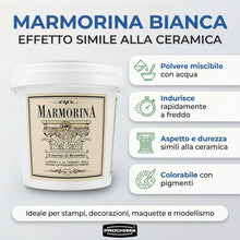 Carica l'immagine nel visualizzatore di Gallery, PROCHIMA, Marmorina Bianca, Polvere Mescolabile con Acqua, Simile alla Ceramica, 1 Kg