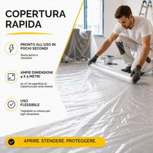 Carica l'immagine nel visualizzatore di Gallery, 6x Teli Copritutto 4x5m – 120m² Totali – Telo Protettivo Extra Resistente e Trasparente per Pittura, Ristrutturazioni e 