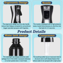 Carica l'immagine nel visualizzatore di Gallery, Spruzzino per Capelli 200 ml Spruzzino Nebulizzatore a Nebbia Continua Ultra Fine, Riutilizzabile con Design a Prova di 