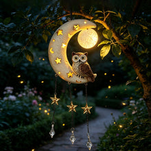 Carica l'immagine nel visualizzatore di Gallery, Lampada solare da giardino a forma di gufo lunare,Decorazione Giardino