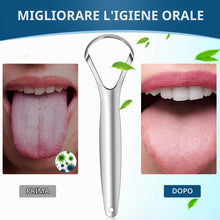 Carica l'immagine nel visualizzatore di Gallery, Brencco Pulisci Lingua 2 pezzi di Nettalingua in acciaio inox, spazzola per lingua per la pulizia della bocca, riciclabi