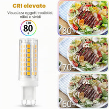 Carica l'immagine nel visualizzatore di Gallery, G9 LED 7W 800 Lumen, Bianco Caldo 2700K, Risparmio Energetico