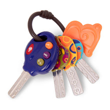 Carica l'immagine nel visualizzatore di Gallery, B. LucKeys - 4 Chiavi Auto Giocattolo strutturate per Neonati e Bambini - Blu - Torcia elettrica e 3 Suoni Auto - Non tossico - Giocattoli interattivi per dentizione - 10 Mesi +