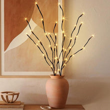 Carica l'immagine nel visualizzatore di Gallery, Set di 2 rami illuminati con 40 LED bianco caldo, rami marroni illuminati con timer, decorazioni natalizie per esterni p