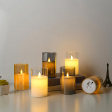 Carica l'immagine nel visualizzatore di Gallery, Lonkenn 2 pezzi Candele LED Ricaricabili, Fiamma Tremolante Candela LED con Bianco Vetro, Ricaricabili Candela con Telec