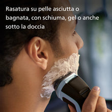 Carica l&#39;immagine nel visualizzatore di Gallery, Philips rasoio elettrico serie 3000x - Rasoio elettrico Wet &amp; Dry per uomo colore blu cielo, con tecnologia SkinProtect, rifinitore a scomparsa, rasoio ergonomico per uomo (modello X3053/00)