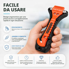 Carica l'immagine nel visualizzatore di Gallery, 2x Martello d’Emergenza Auto con Tagliacinture – Set Sicurezza per Veicoli – Nothammer Universale per Auto, Camion e Fur