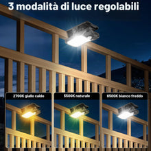 Carica l'immagine nel visualizzatore di Gallery, lampade solari per esterni, lampade solari con clip con sensore di movimento, 800 lm, 3 modalità e 3 colori (2)