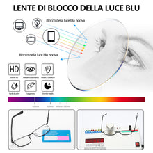 Carica l'immagine nel visualizzatore di Gallery, 2 Paia Occhiali da Lettura Uomo con Lenti Anti-Luce Blu, Montatura Metallica Ultraleggera, Cerniere a Molla
