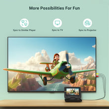 Carica l'immagine nel visualizzatore di Gallery, POFOTO Lettore DVD Portatile 9,5'' con Schermo HD Ruotabile 7,5'', Batteria 4-6 Ore, Supporto Multiformato Dischi/SD/USB, Antiurto, Riproduzione Memoria, Sync TV e Proiettore, con Caricatore per Auto