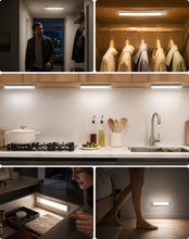 Carica l'immagine nel visualizzatore di Gallery, 6000K Luce LED Sottopensile Cucina - Luci Sensore Batteria Armadio Lampada