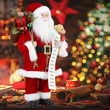 Carica l'immagine nel visualizzatore di Gallery, Uten Babbo Natale in Piedi Figura con Sacchetto Regalo e Orso, 46cm/18 Pollici Babbo Natale Ornamenti Natalizi Decorazione Domestica Bambola di Natale