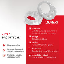 Carica l'immagine nel visualizzatore di Gallery, LouMaxx Fermaporta Maniglia - Set da 6 Paracolpi Maniglia Porta Trasparenti - Fermaporte per Maniglie, Gommini Proteggi 