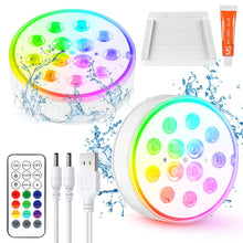 Carica l'immagine nel visualizzatore di Gallery, Czemo Ricaricabile Luci LED per Piscina Subacquea con Telecomando, Luce Sommergibili Piscina Luci per Laghetto, LED Impe