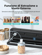 Carica l'immagine nel visualizzatore di Gallery, Vihoom Macchina Sottovuoto Alimenti 5 in 1, Automatica Sigillatore Sottovuoto Macchina per Alimenti Secchi che Umidi, con 10 Sachetti Sottovuoto e Tubo Sottovuoto