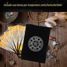 Carica l'immagine nel visualizzatore di Gallery, Tappeto Divinatorio e Sacchetto - Tovaglia per Carte Oracoli e Tarocchi - Panno d'Altare per Praticare Cartomanzia e Pen