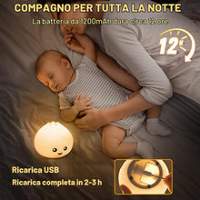 Carica l'immagine nel visualizzatore di Gallery, Luce notturna per bambini, lampada in silicone con luce calda dimmerabile progressiva e luce a 7 colori, luce notturna r