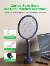 Carica l'immagine nel visualizzatore di Gallery, AROEVE Racchetta Zanzare Elettrica 2-in-1 Lampada Antizanzare 4000V 1200mAh