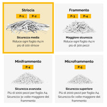 Carica l&#39;immagine nel visualizzatore di Gallery, Fellowes Distruggi documenti a striscia P-25S, 5 fogli, trita documenti per uso personale, distruggidocumenti con cestino da 11 litri, nero