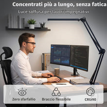Carica l'immagine nel visualizzatore di Gallery, Carehabi Lampada da scrivania e da tavolo LED con morsetto, 10W, 3500-6000K