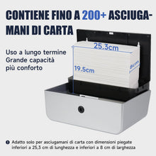 Carica l'immagine nel visualizzatore di Gallery, AIKE Dispenser Carta Asciugamani da Parete, Dispenser di Asciugamani con Piega a V Compatibile con Piega a C, Adatto per Carta Piegata Dimensioni 25,3x8 (cm), Può Contenere 200 Asciugamani di Carta
