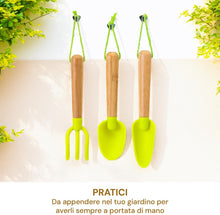 Carica l'immagine nel visualizzatore di Gallery, Set 3 Attrezzi da Giardino - Set Comprende Pala, Zappa e Rastrello Ideali per Coltivare Piante, Fiori e Erbe Aromatiche in Giardino, Terrazzo o Balcone - Realizzati in Materiali Resistenti