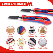 Carica l'immagine nel visualizzatore di Gallery, WORKPRO Taglierine Professionali 5 Pezzi, Cutter 18 mm SK5