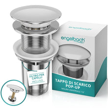 Carica l'immagine nel visualizzatore di Gallery, Engelbach® Piletta lavabo senza troppopieno – Scarico Click Clack con 3 guarnizioni – Valvola di scarico universale per 