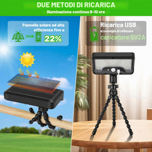Carica l'immagine nel visualizzatore di Gallery, LEKIA - Lampade solari con sensore di movimento per esterni con supporto flessibile a forma di polpo, 2 pezzi, 6500K, 10