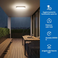 Carica l'immagine nel visualizzatore di Gallery, ANWIO Applique da Esterno Bianco, Luci da Esterno 14w, 1400lm, Luce Bianca Naturale 4000k, IP54, Lampada da Parete Ovale