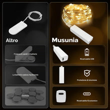 Carica l'immagine nel visualizzatore di Gallery, Set di 2 mini ghirlande luminose ricaricabili, 5 m, 50 LED