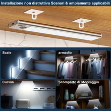 Carica l&#39;immagine nel visualizzatore di Gallery, Luce LED Sottopensile Cucina Luci - Sensore Batteria Armadio Lampada Ricaricabile Magnetica Movimento Senza Fili Striscia Lampade Barra USB Interno Strisce Light Adesive Sotto Pensile Illuminazione