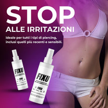 Carica l'immagine nel visualizzatore di Gallery, Soluzione Salina Piercing Spray FIXU 100ml con Acido Ialuronico e Aloe vera, Soluzione Fisiologica 100% Vegana, Deterge 