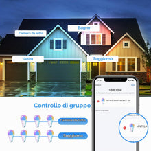 Carica l'immagine nel visualizzatore di Gallery, ANTELA Lampadina WiFi Intelligente E27, 9W 1000 Lumen Lampadine Led Smart Alexa Multicolore RGBCW Dimmerabile 2700-6500K