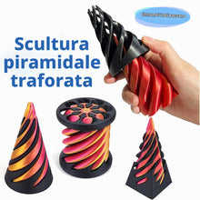 Carica l'immagine nel visualizzatore di Gallery, 3PCS Impossible Cone, 3D Stampato Spiral Cone Fidget Toy, Impossible Pyramid Passthrough Sculpture, Desktop Spirale Cono