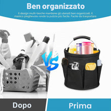 Carica l'immagine nel visualizzatore di Gallery, mumisuto Cesto Per La Conservazione Dei Prodotti Per La Pulizia,Cestino Porta Attrezzi con 6 Tasche Esterne,Cestino Port