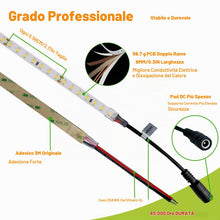 Carica l'immagine nel visualizzatore di Gallery, JOYLIT PRO Striscia LED 24V 5 Metri Luce Calda 3000K SMD 2835 126LEDs/M, 2000LM/M Alta Luminosità Dimmerabile 18W/M Bian