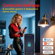 Carica l'immagine nel visualizzatore di Gallery, LoraTap Adattatore portalampada Wi-Fi intelligente, controllo vocale Alexa/Google, gruppi e timer su Smart Life, potenza