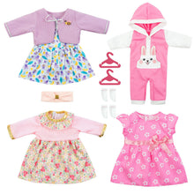 Carica l'immagine nel visualizzatore di Gallery, Aolso Vestiti per Bambole per New Born Baby Doll, Abito per Bambolotti 35-45CM, Vestito Stampa con Cappello, Regali per 